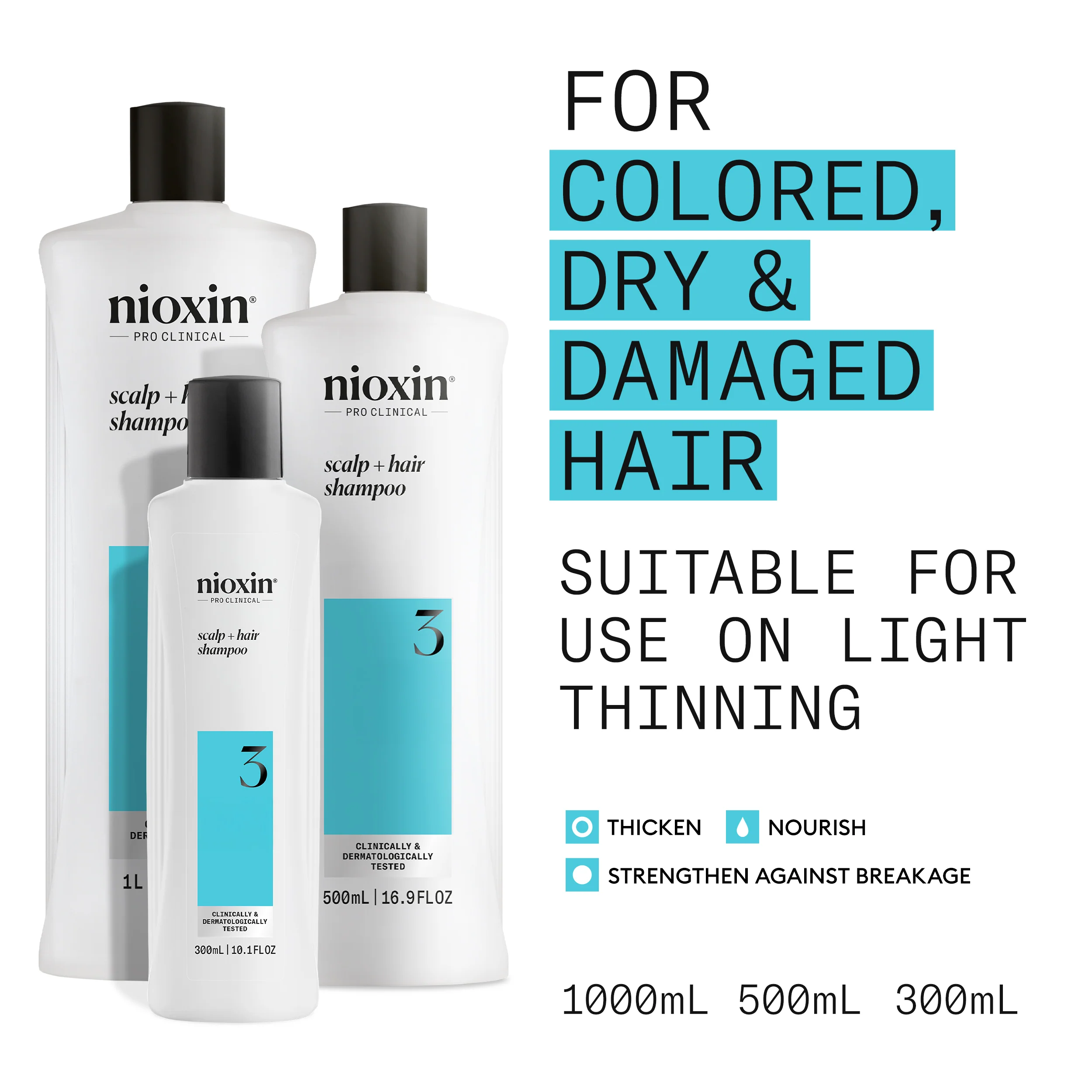 Nioxin System 3 Scalp + Hair Shampoo - Hair Thickening Shampoo - Image 3
